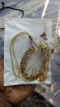 Antique Temple White Lakshmi Beads Coin Necklace - UJ25C027