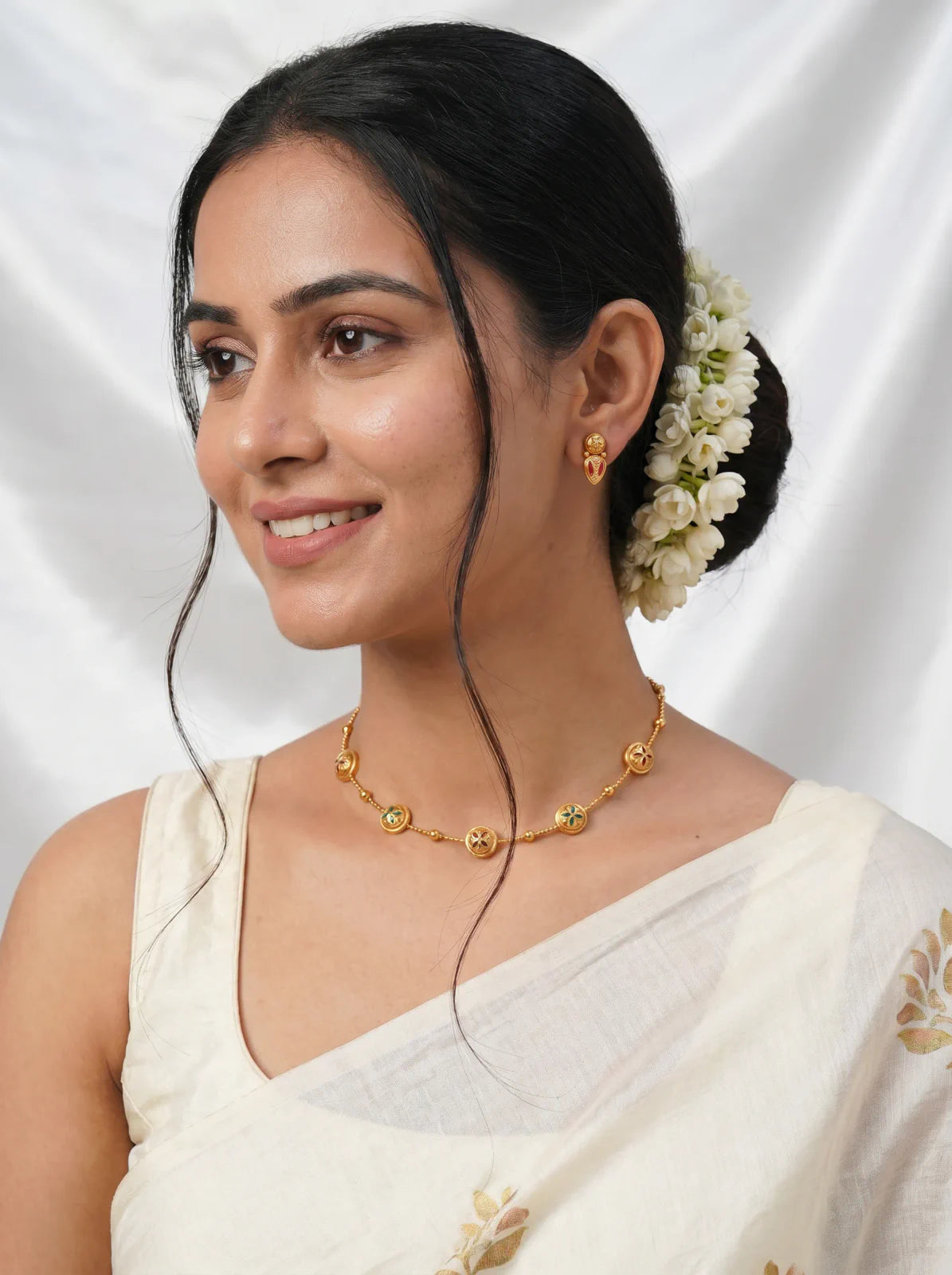 Floral Charm Necklace Set - UJ1011