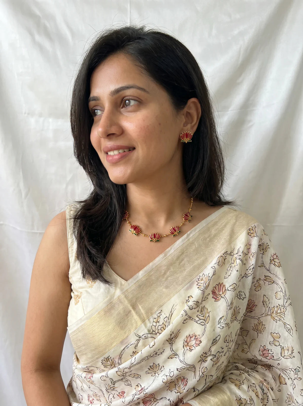 Chettinadan Lotus Necklace - UJ1023