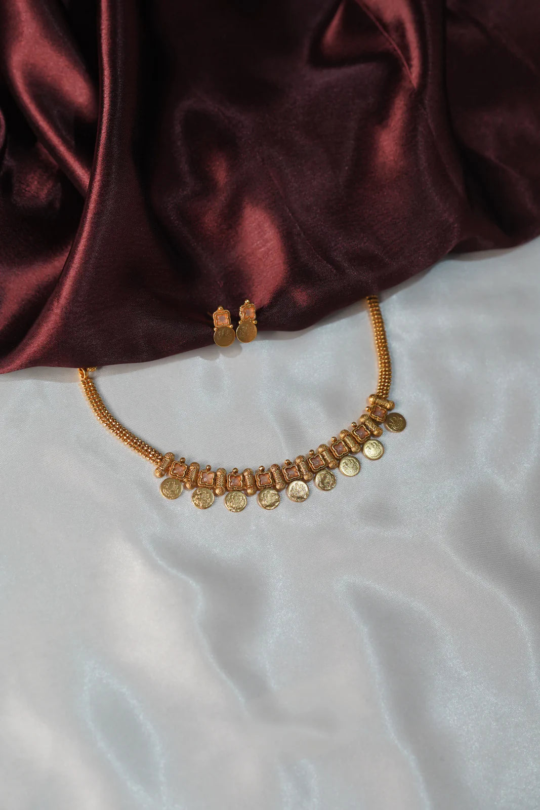 Antique Temple Lakshmi Coin Necklace - UJ1030