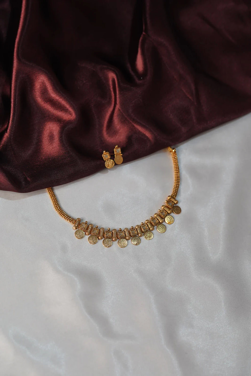 Antique Temple Lakshmi Coin Necklace - UJ1030