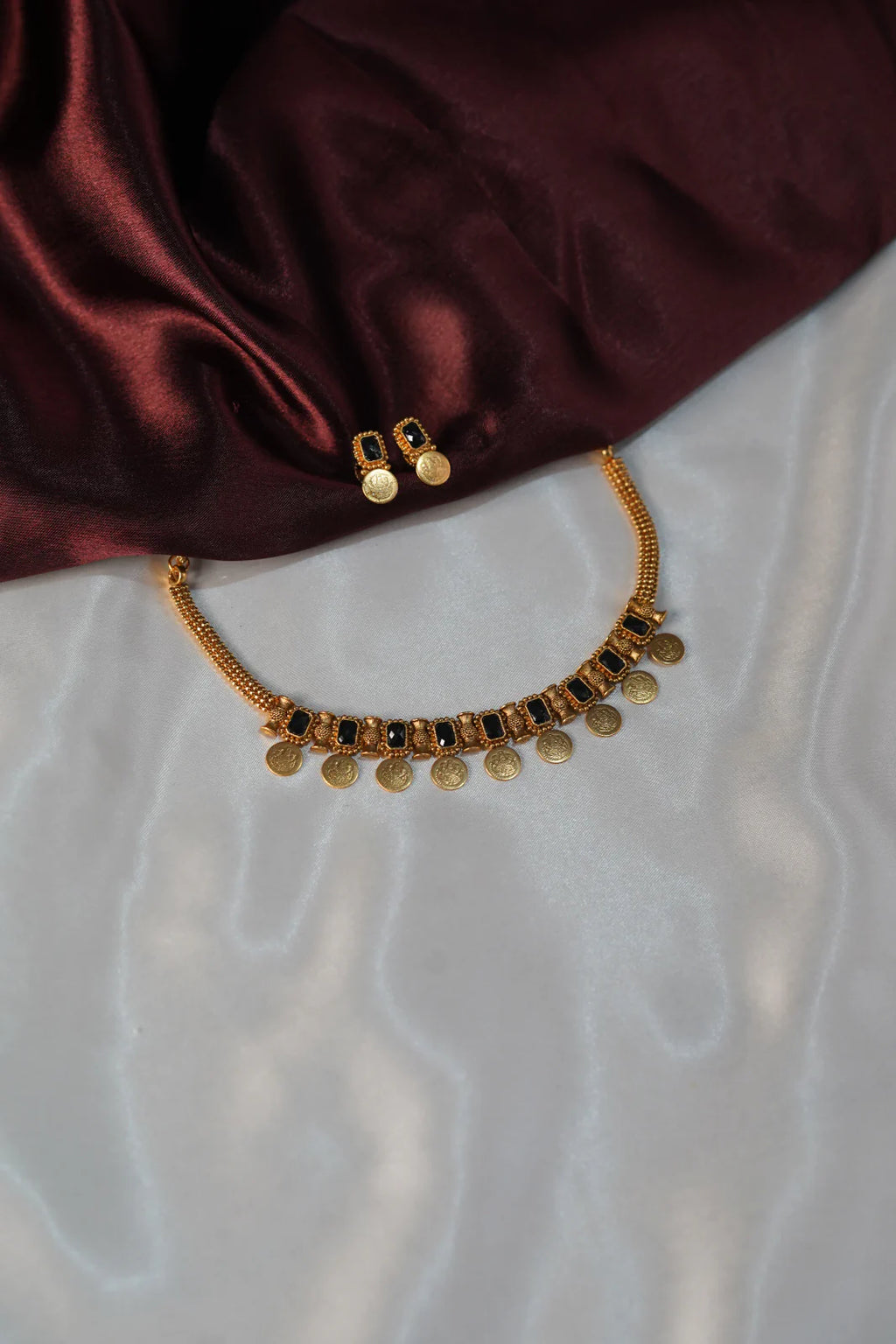 Antique Temple Lakshmi Coin Necklace - UJ1031