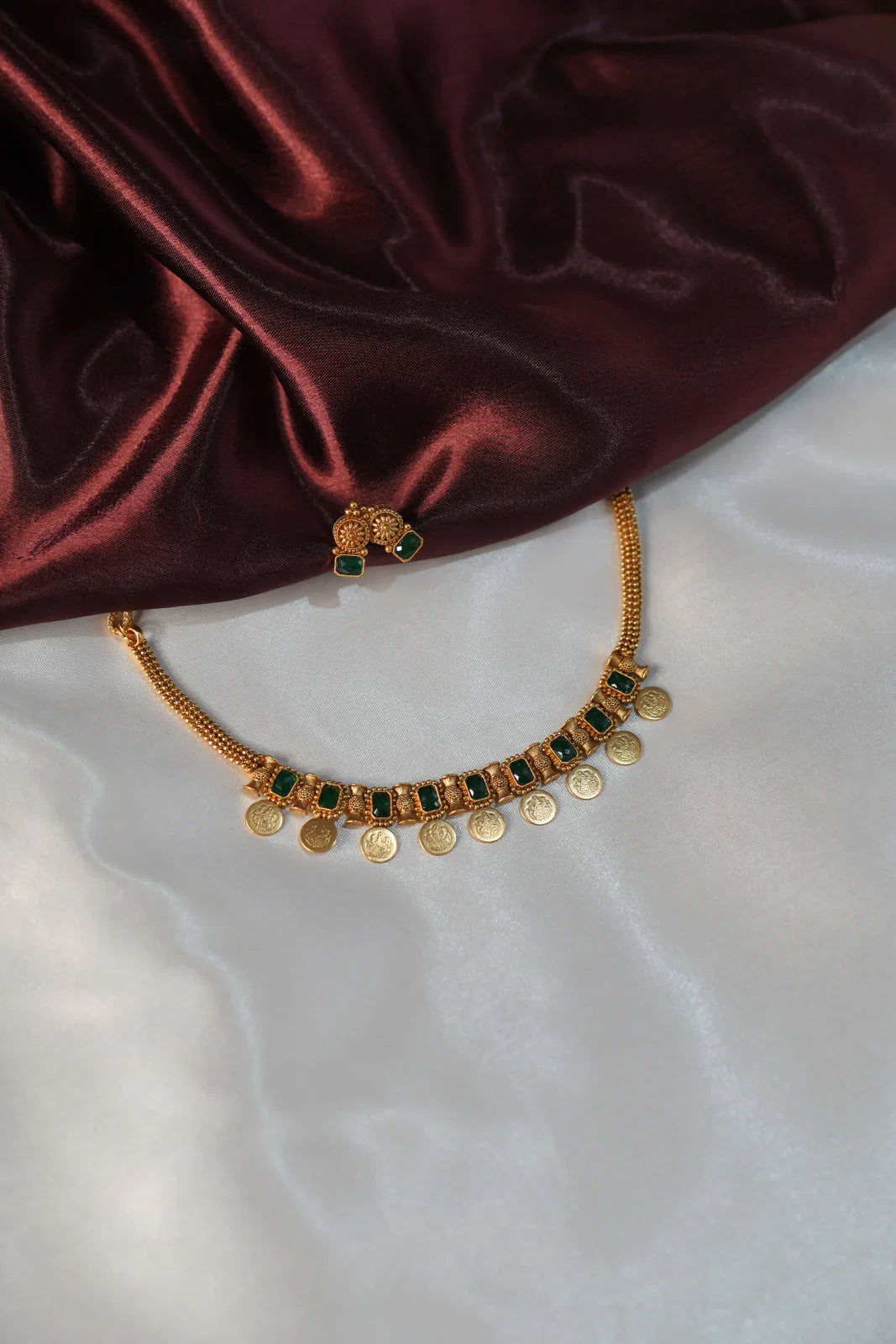 Antique Temple Lakshmi Coin Necklace - UJ1031