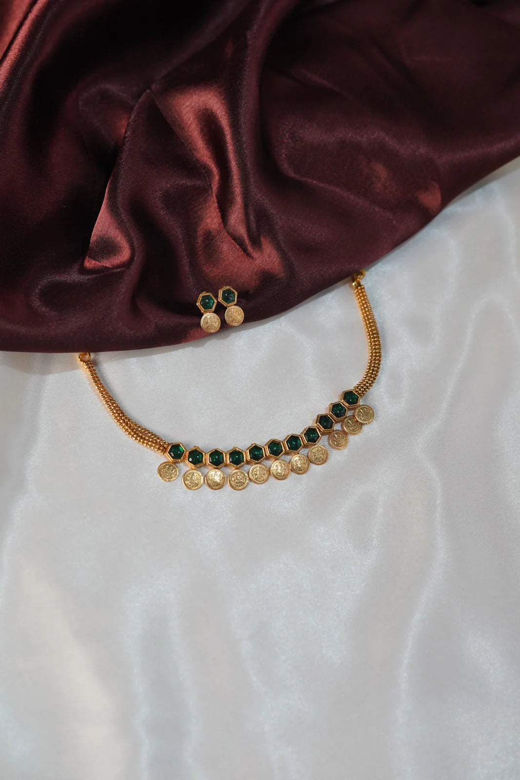 Antique Temple Lakshmi Coin Necklace - UJ1032