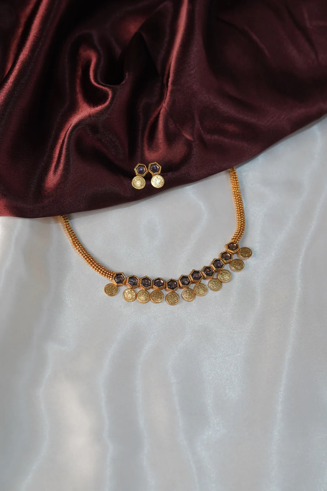 Antique Temple Lakshmi Coin Necklace - UJ1032