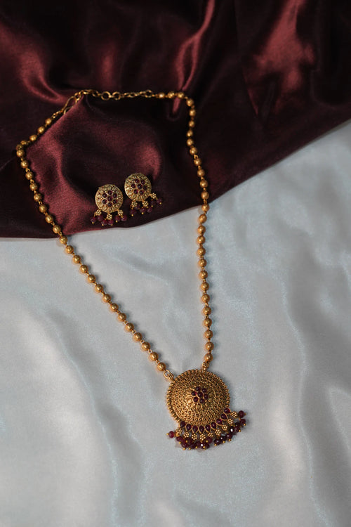 Antique Flower Long Haram - UJ1044