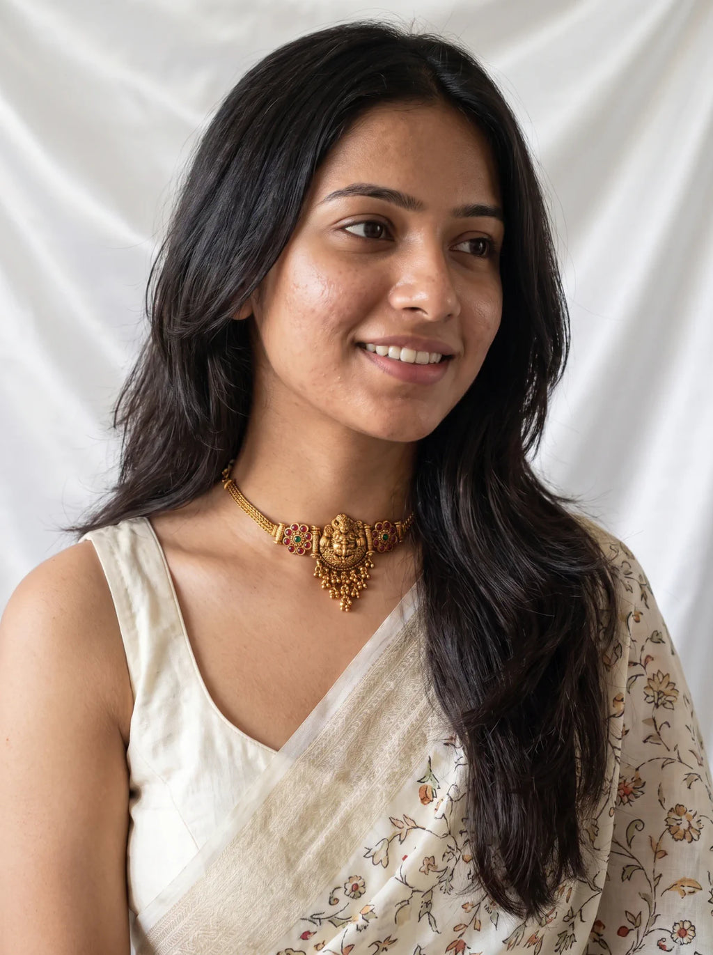 Antique Lakshmi Flower Choker - UJ1045
