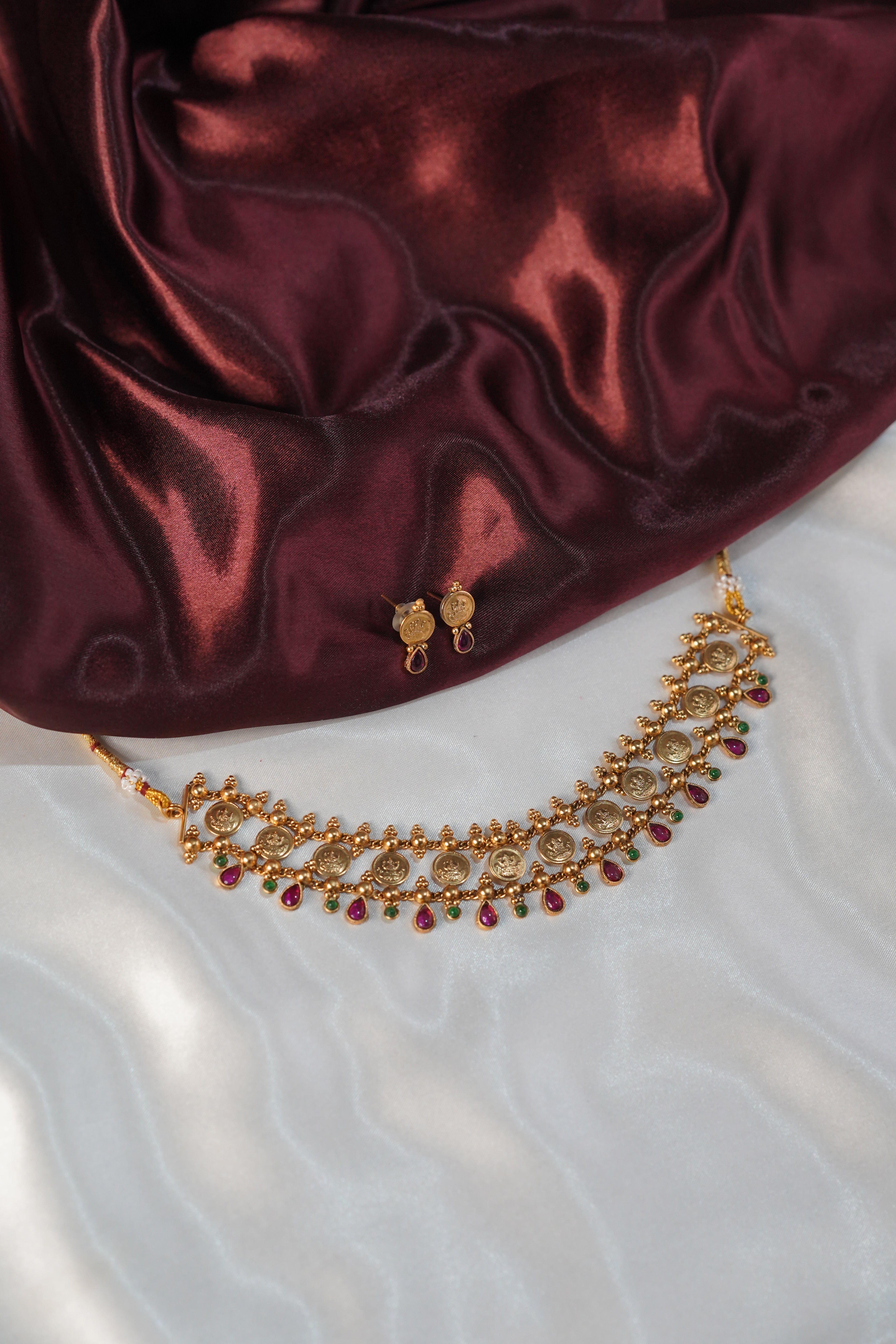 Antique Temple Lakshmi Coin Choker - UJ25C007