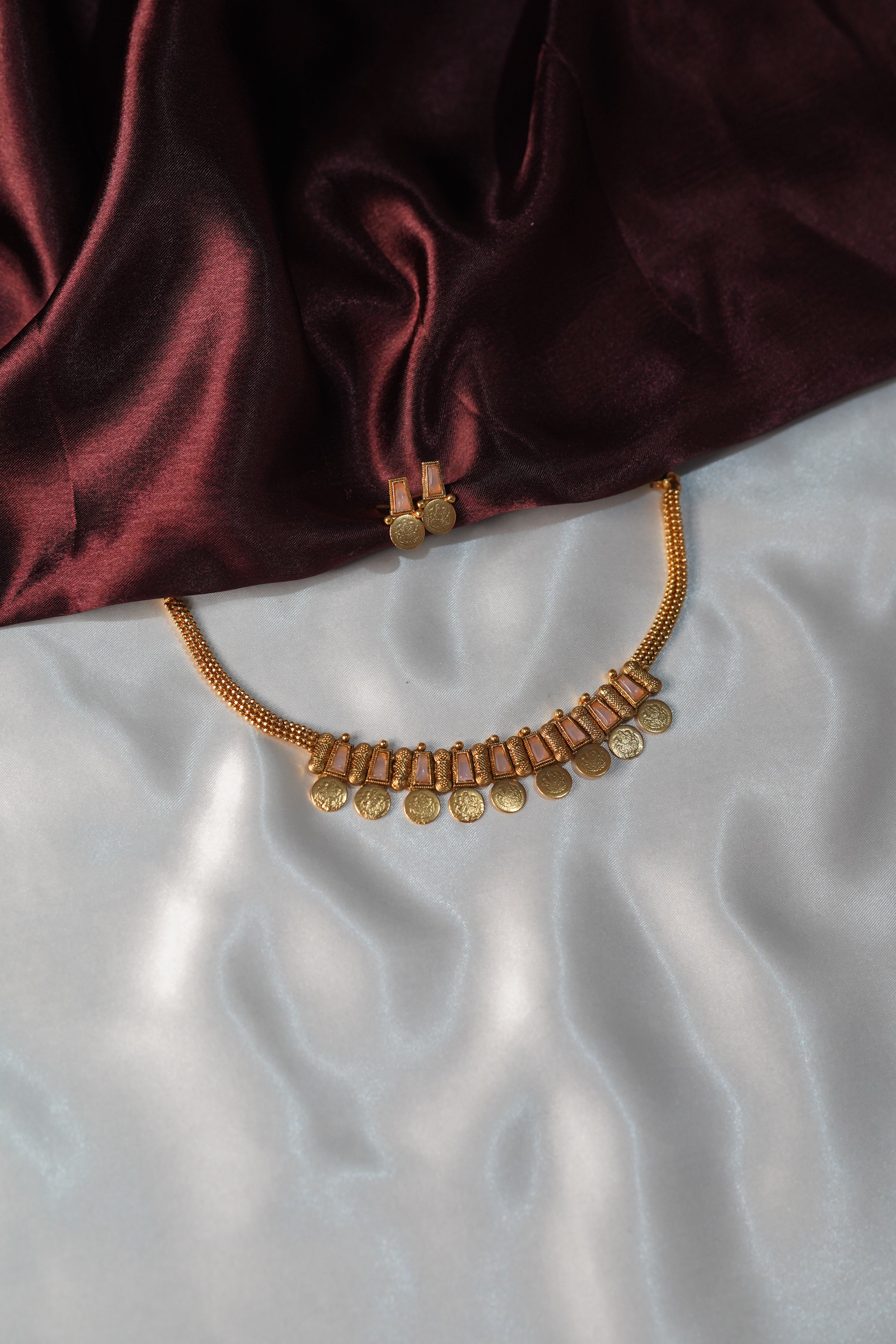 Antique Temple Lakshmi Coin Necklace - UJ25C033