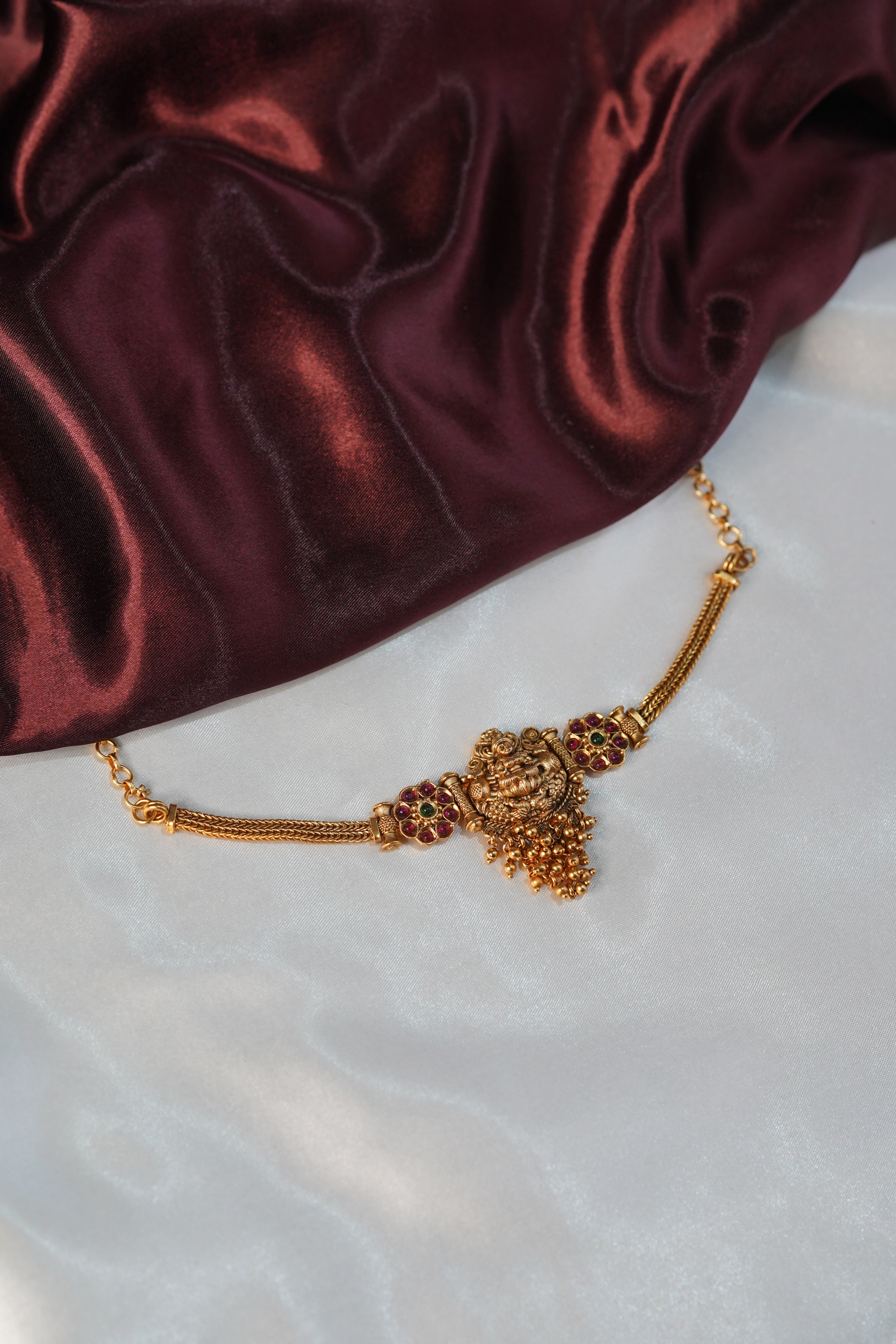 Antique Lakshmi Flower Choker - UJ25C045